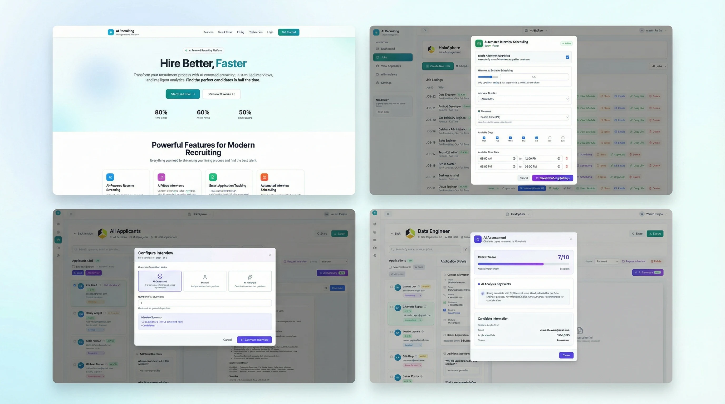 AI Recruiting Platform interface preview